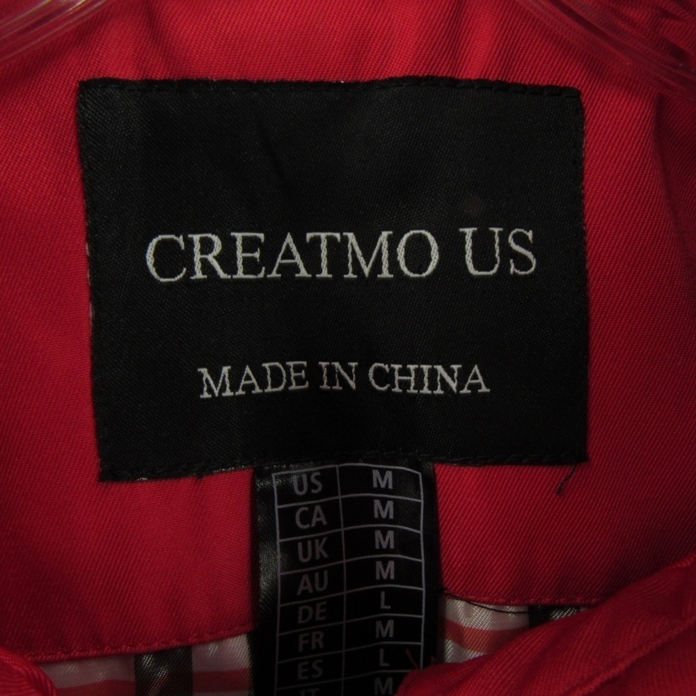 Creatmo Us Double Breasted Red Spring Coat M - image 7